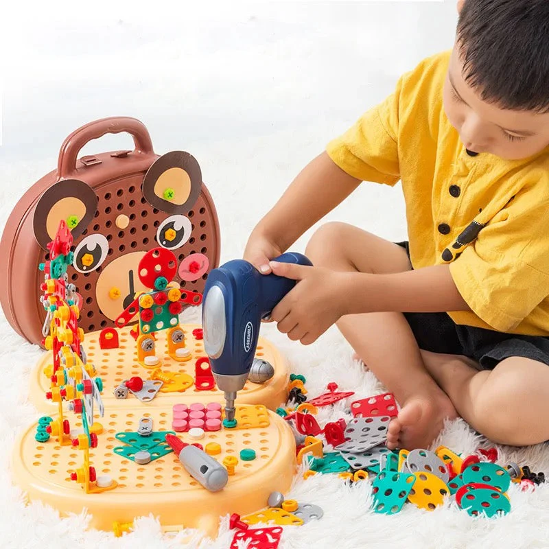 Komplettes Bauwerkzeug-Spielset – Elektrische Bohrmaschine und Zubehör mit tragbarer Tragetasche für Kinder - Image 2