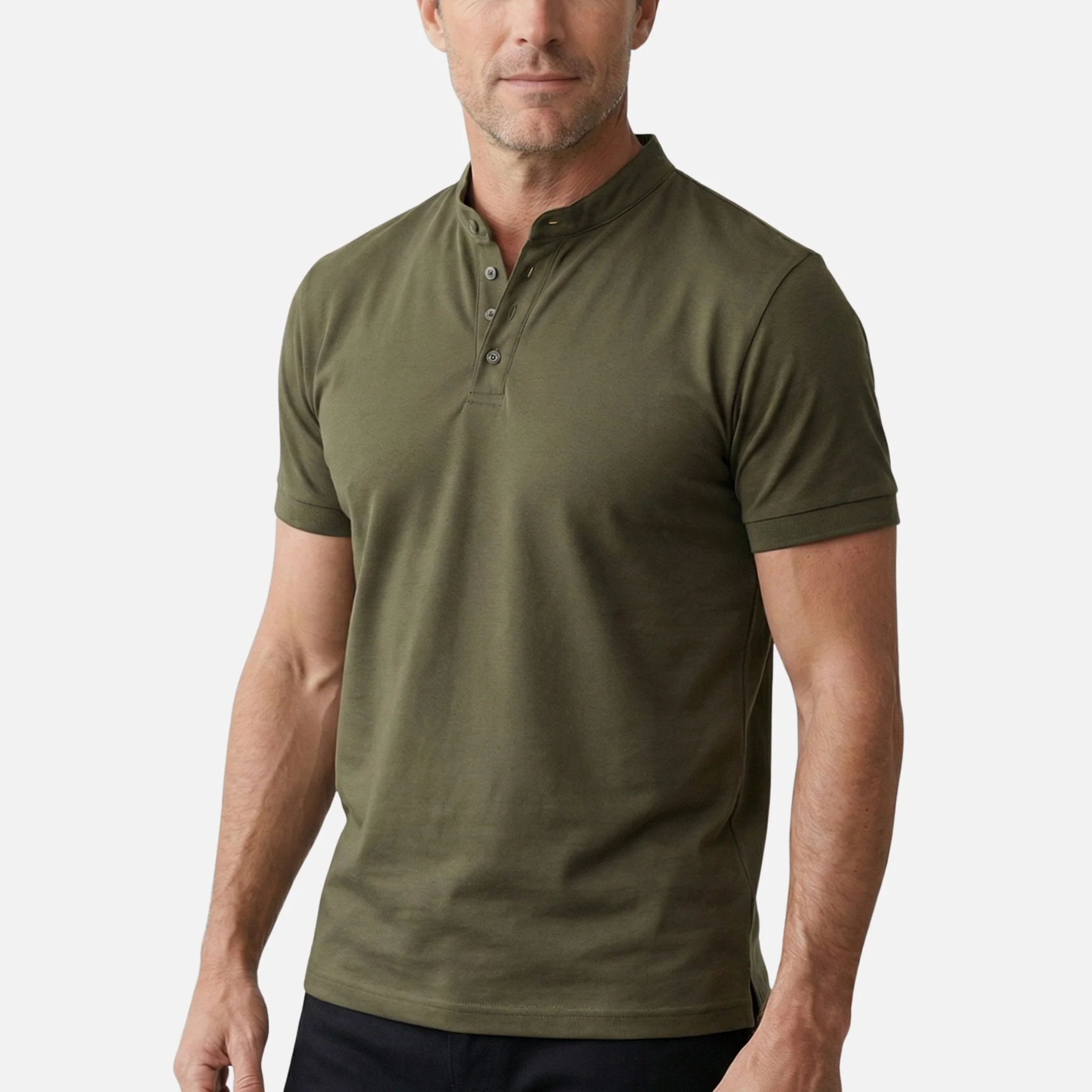 Stefan | Herren Körpernahes Jersey-Shirt Stehkragen – Jersey Shirt Slim Herren - Image 3