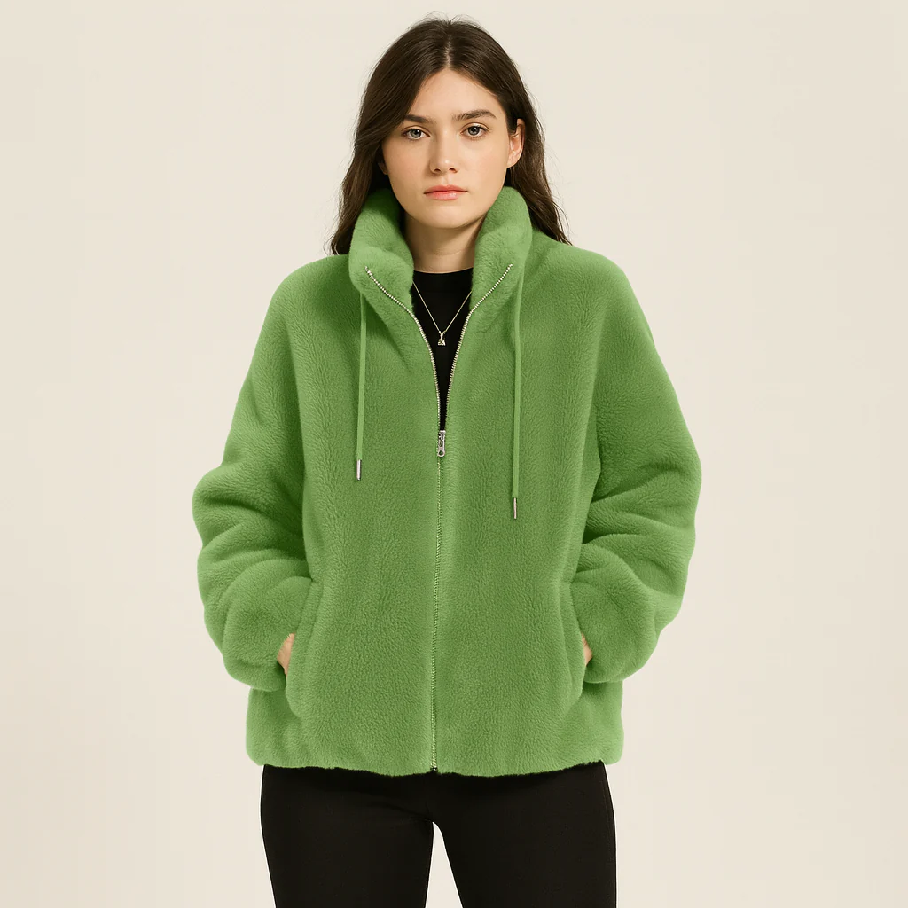 Kortney | Rote Plüschjacke aus Kunstpelz - Image 4
