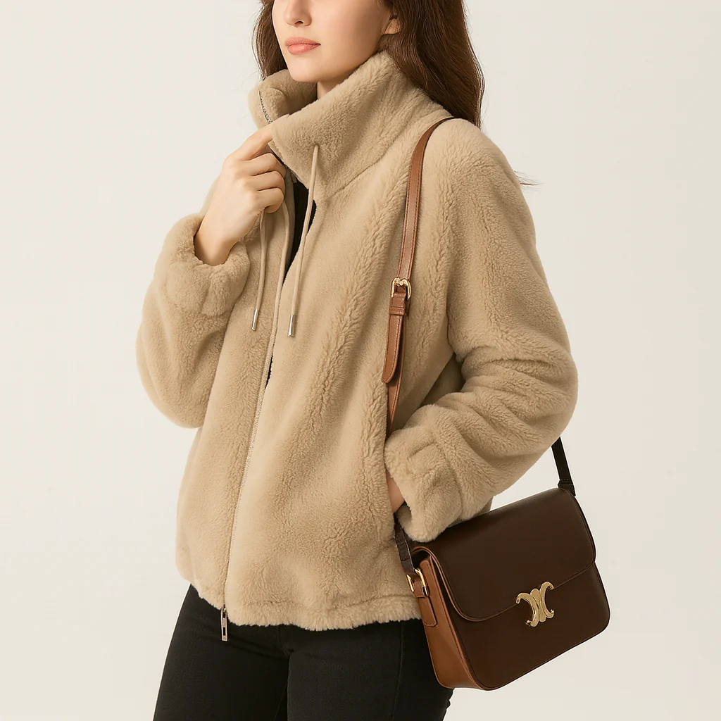 Kortney | Rote Plüschjacke aus Kunstpelz - Image 6