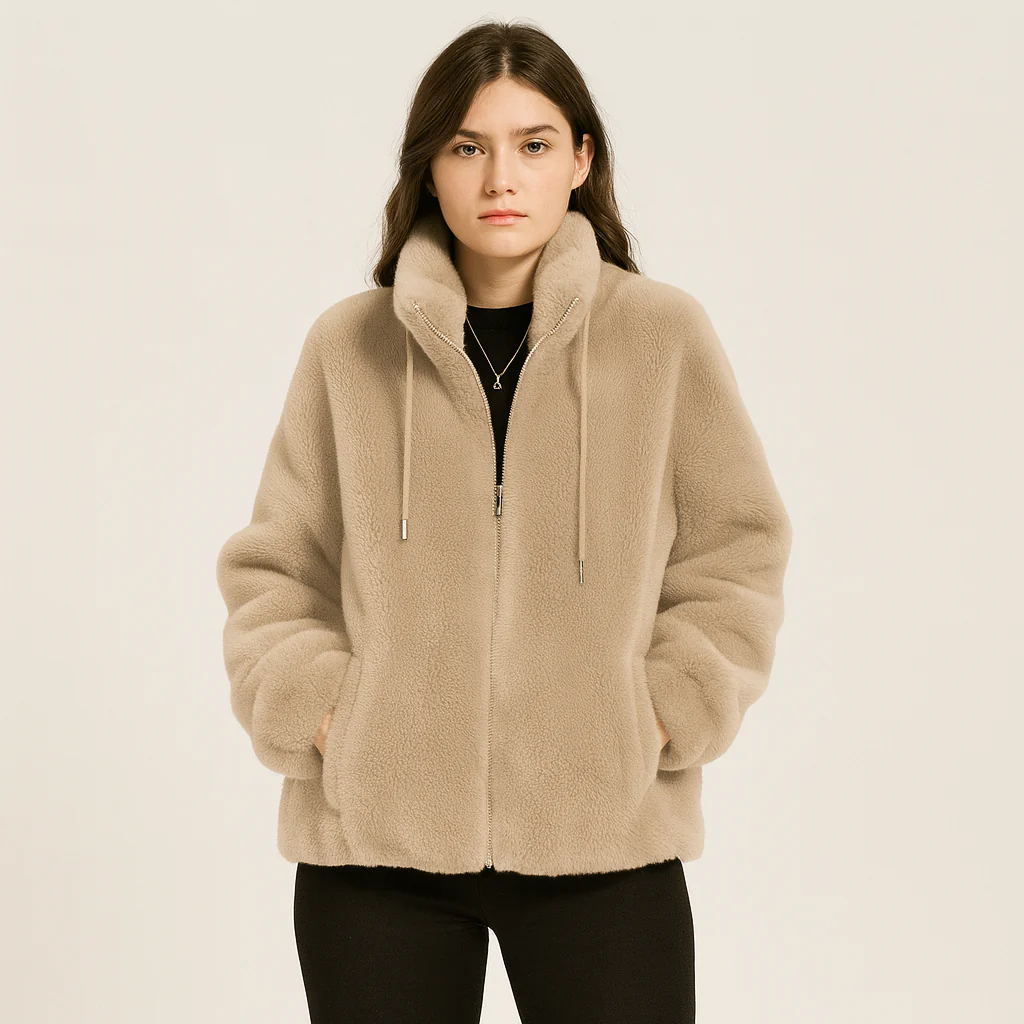 Kortney | Rote Plüschjacke aus Kunstpelz - Image 7