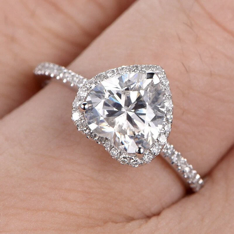 Kristall Herz Ring mit Zirkonias - Image 2