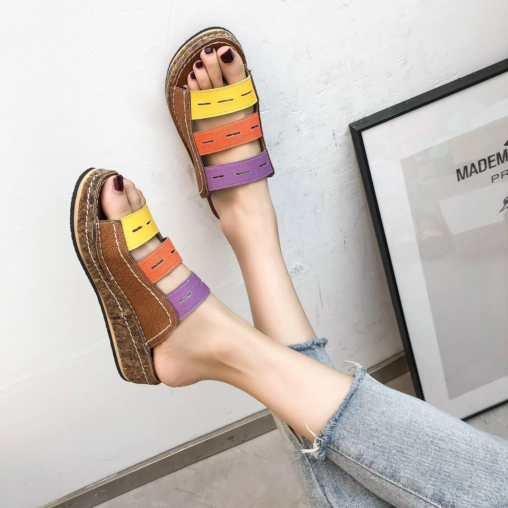Krystal | Bequeme, stützende dreifarbige Sandalen für Frauen - Image 6