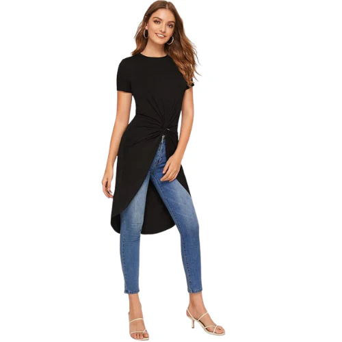 Kurz Gedrehtes Damen T-Shirt - Image 2