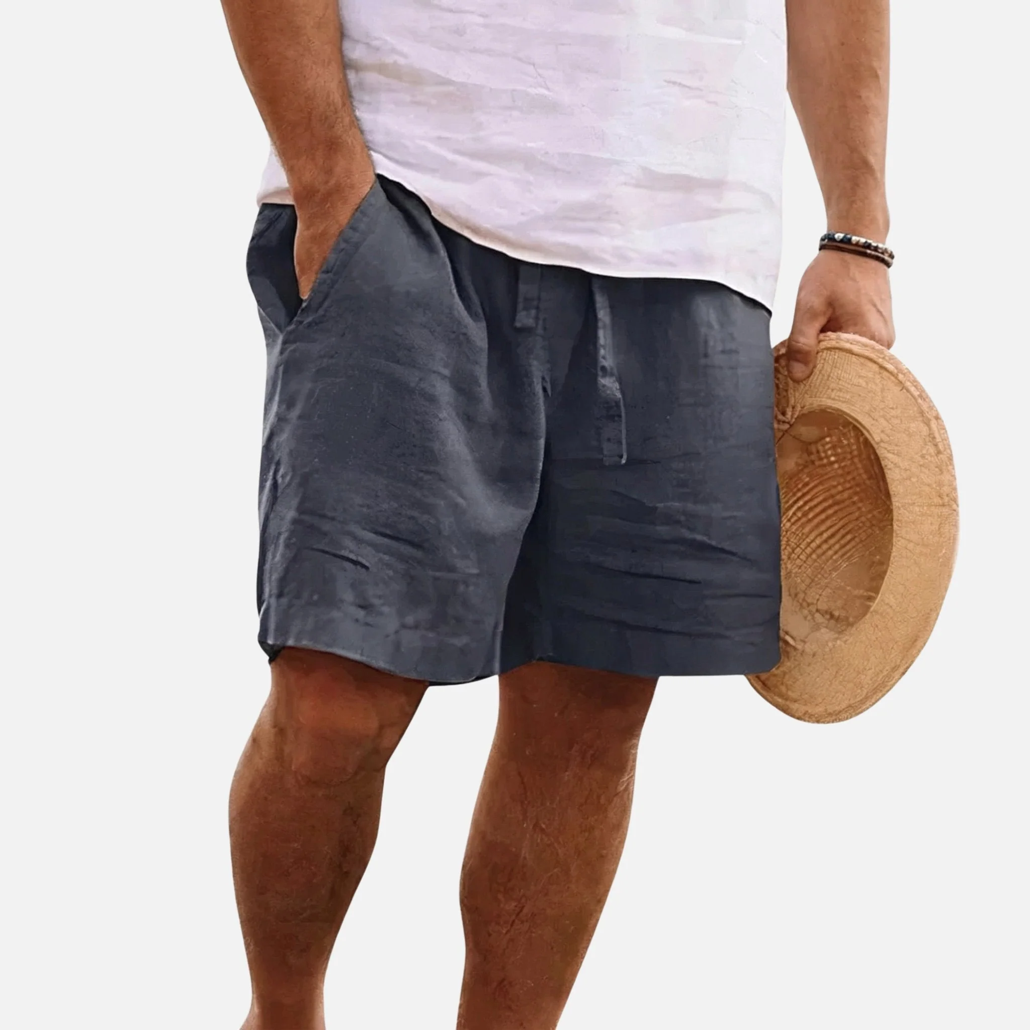 Uwe | Herren Kurze Baumwollhose Tunnelzug – Baumwoll Shorts Herren Sommer - Image 2