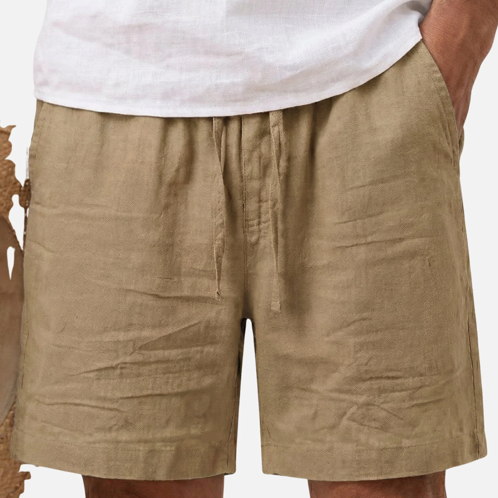 Uwe | Herren Kurze Baumwollhose Tunnelzug – Baumwoll Shorts Herren Sommer - Image 3