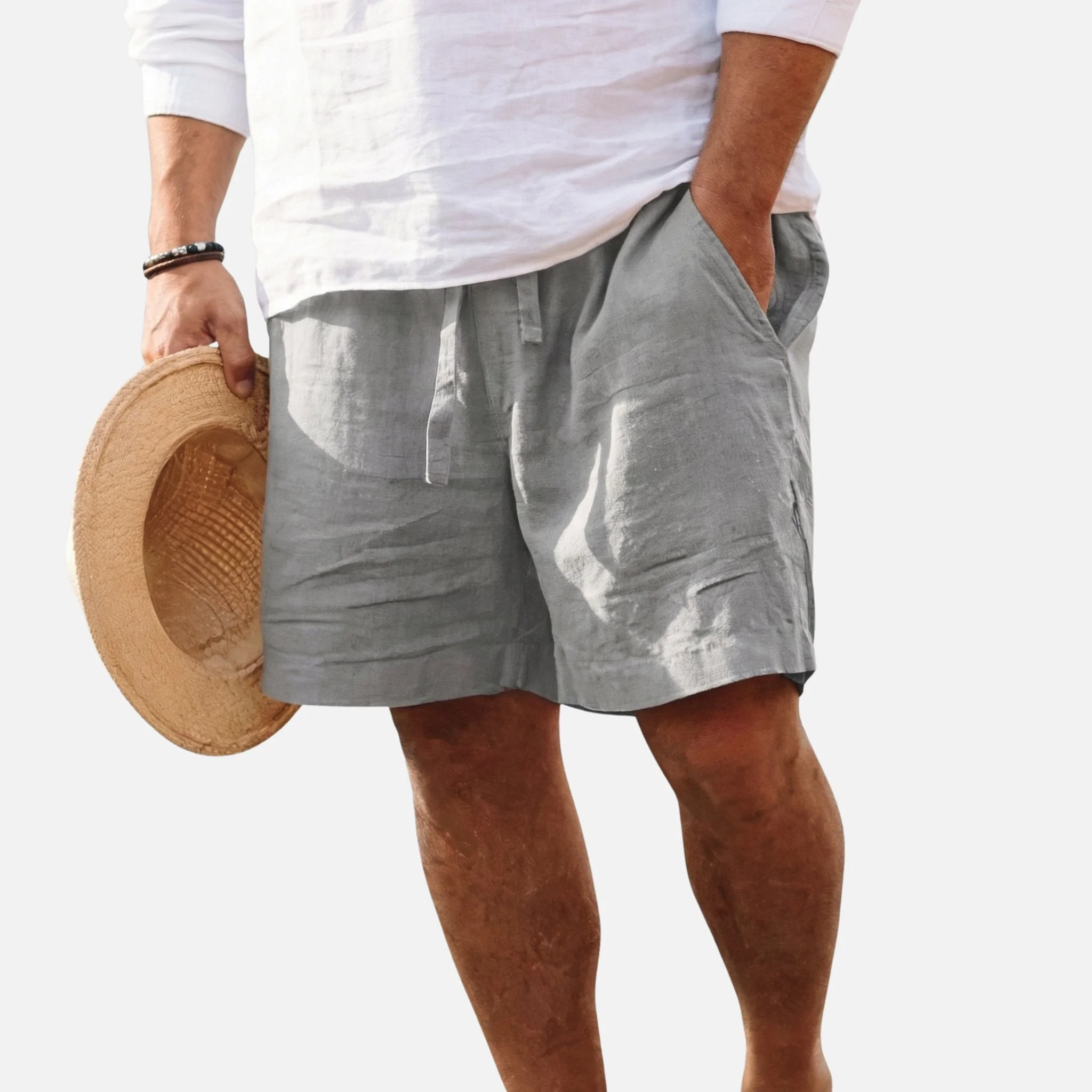 Uwe | Herren Kurze Baumwollhose Tunnelzug – Baumwoll Shorts Herren Sommer - Image 4