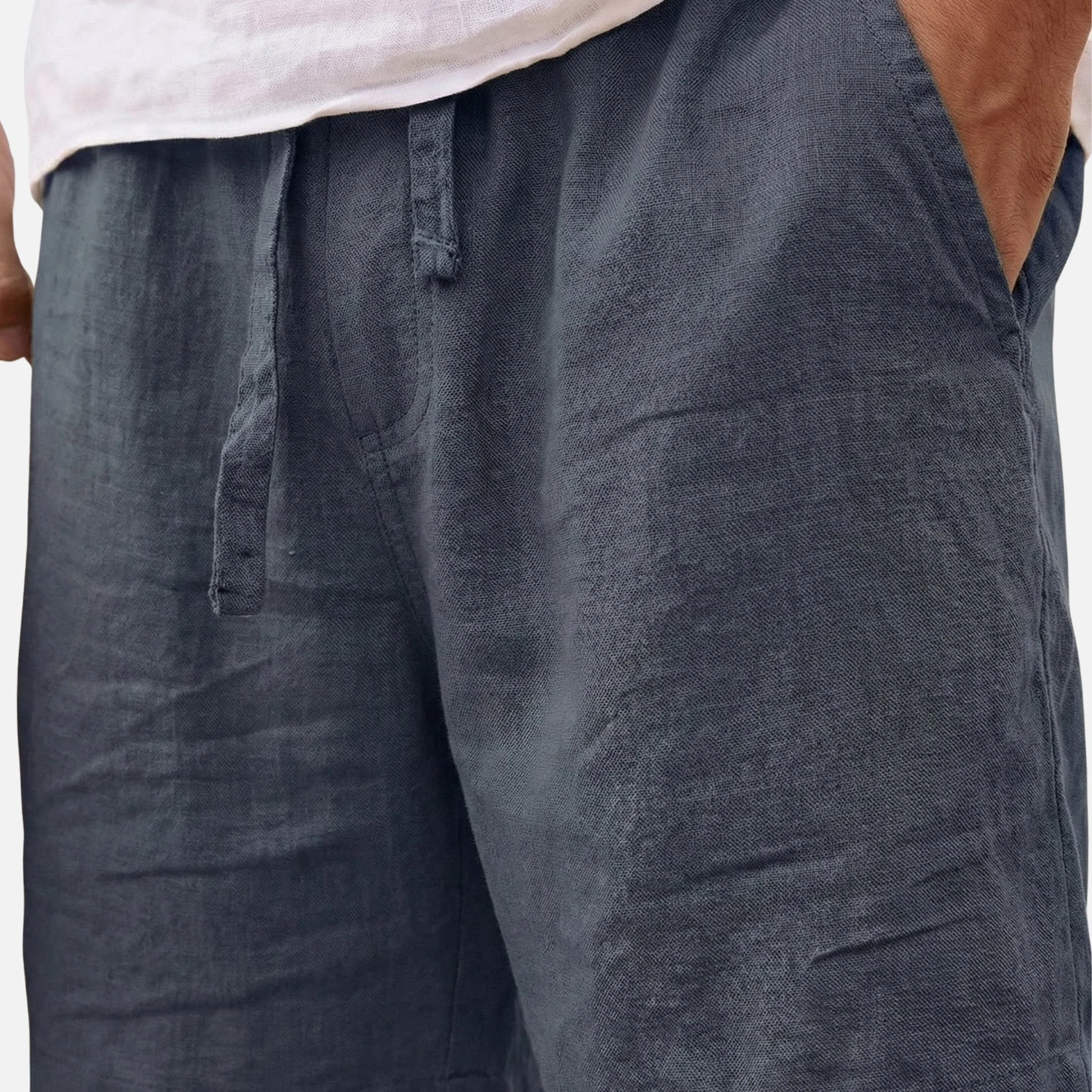 Uwe | Herren Kurze Baumwollhose Tunnelzug – Baumwoll Shorts Herren Sommer - Image 5