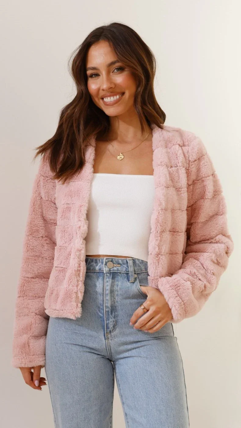 Vera | Damen Kurze Kunstfell Übergangsjacke Offener Kragen – Kunstfell Jacke 2026 - Image 22