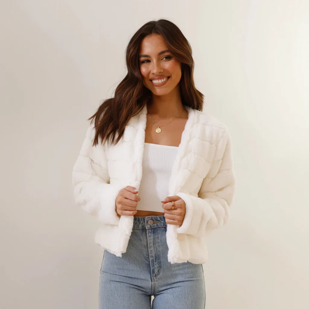 Vera | Damen Kurze Kunstfell Übergangsjacke Offener Kragen – Kunstfell Jacke 2026 - Image 34