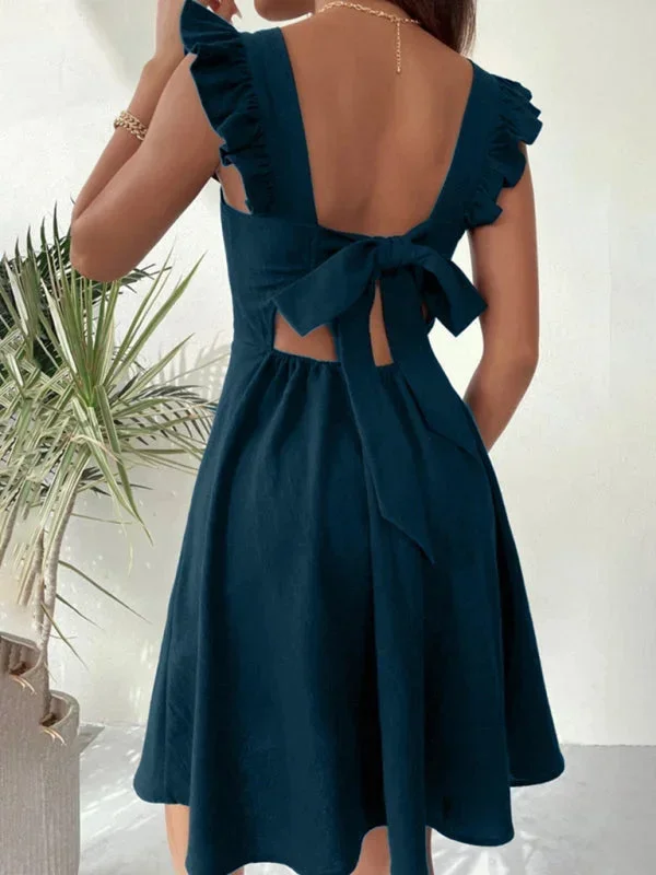 Lena | Damen Kurzes Ausgestelltes Kleid Rüschenärmel – Mini Kleid Rüschen 2026 - Image 14