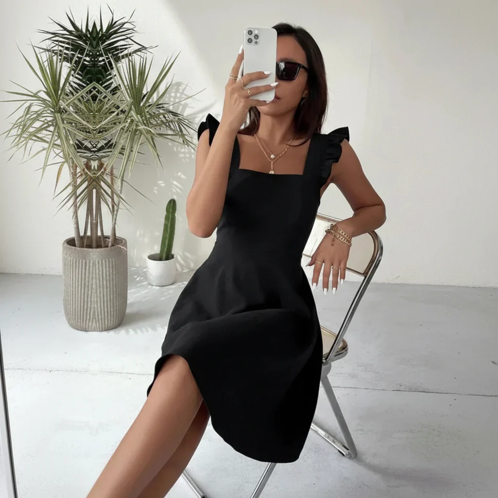 Lena | Damen Kurzes Ausgestelltes Kleid Rüschenärmel – Mini Kleid Rüschen 2026 - Image 20