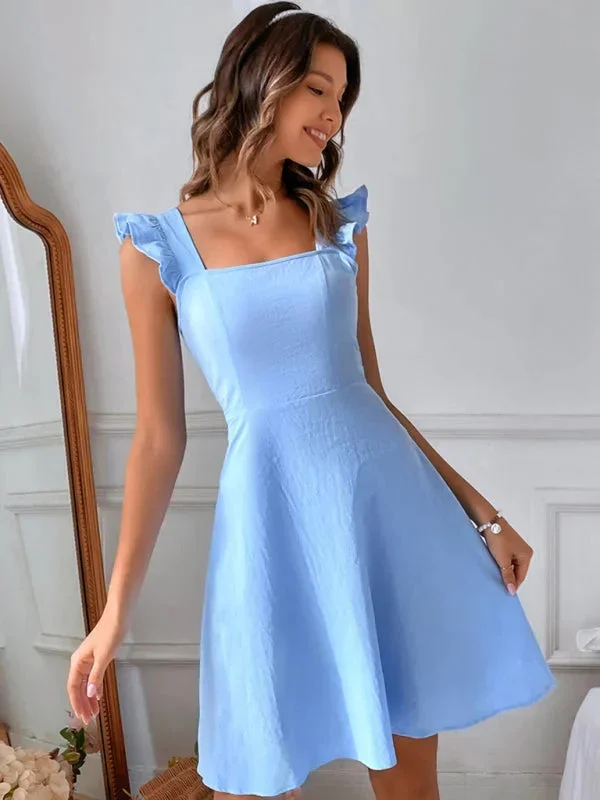 Lena | Damen Kurzes Ausgestelltes Kleid Rüschenärmel – Mini Kleid Rüschen 2026 - Image 22