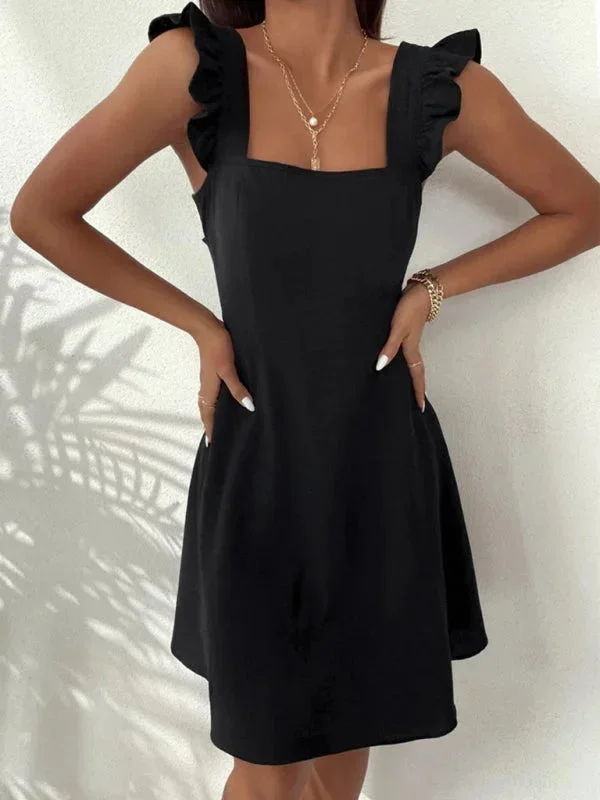 Lena | Damen Kurzes Ausgestelltes Kleid Rüschenärmel – Mini Kleid Rüschen 2026 - Image 26