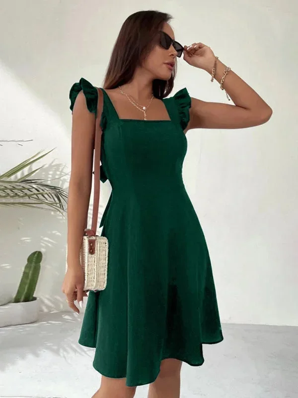 Lena | Damen Kurzes Ausgestelltes Kleid Rüschenärmel – Mini Kleid Rüschen 2026 - Image 5