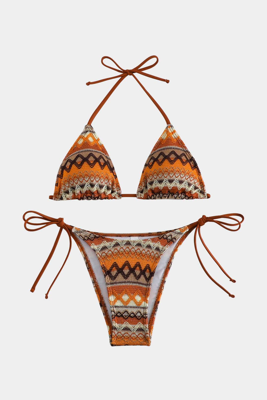 Lainie | Triangel-Bikini-Set mit Ethno-Muster und verstellbaren Bindebändern - Image 3