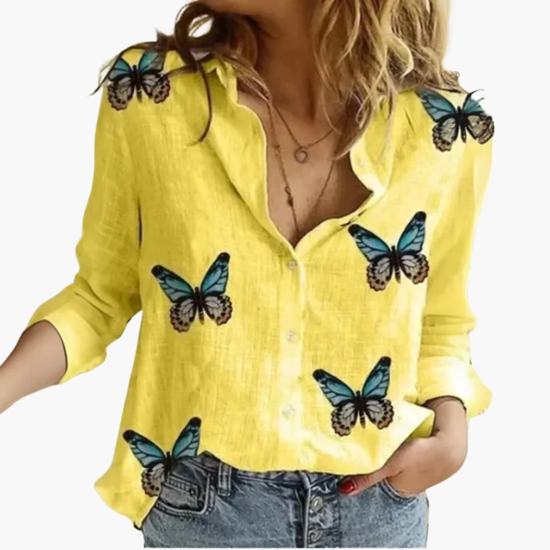 Langarm Damen-Bluse - Vintage Stil mit großen Punkten - Image 7