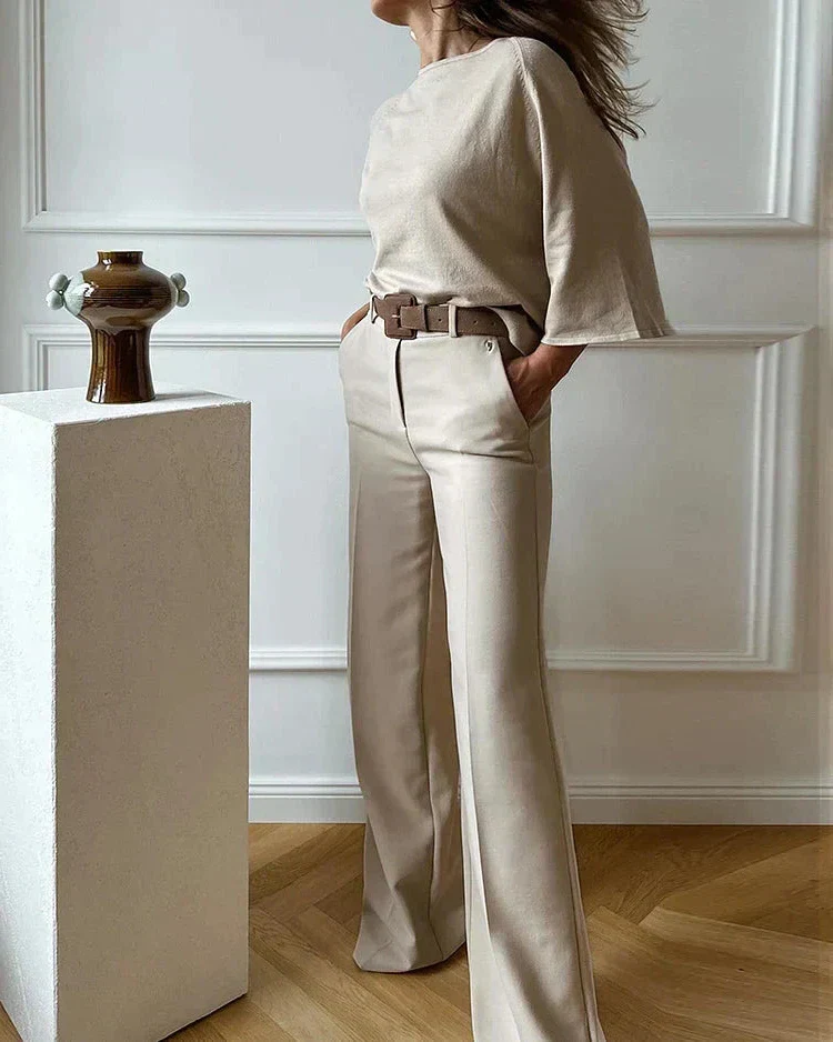 Langärmelige Bluse und Hose Set für Damen - Image 4