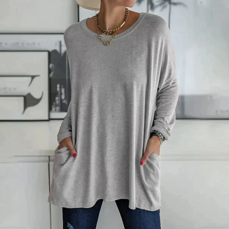Langärmeliger Rundhals-Pullover für Damen - Image 5