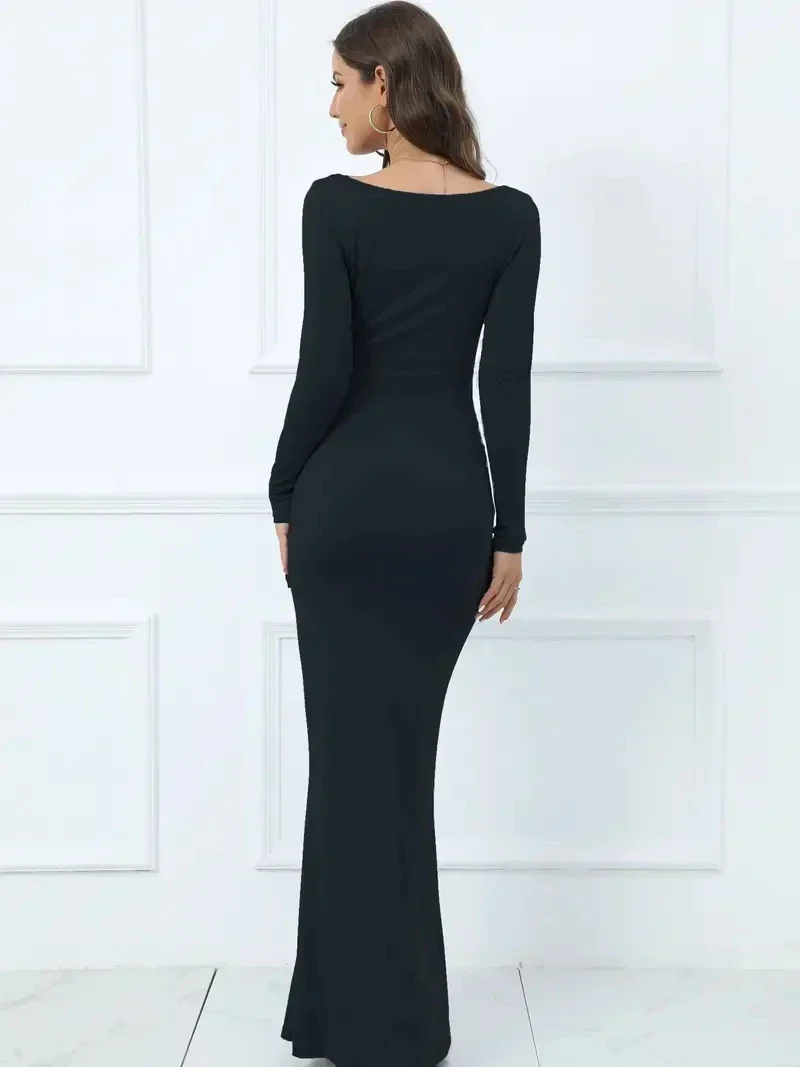 Langärmeliges Bodycon Maxikleid für Damen - Image 2