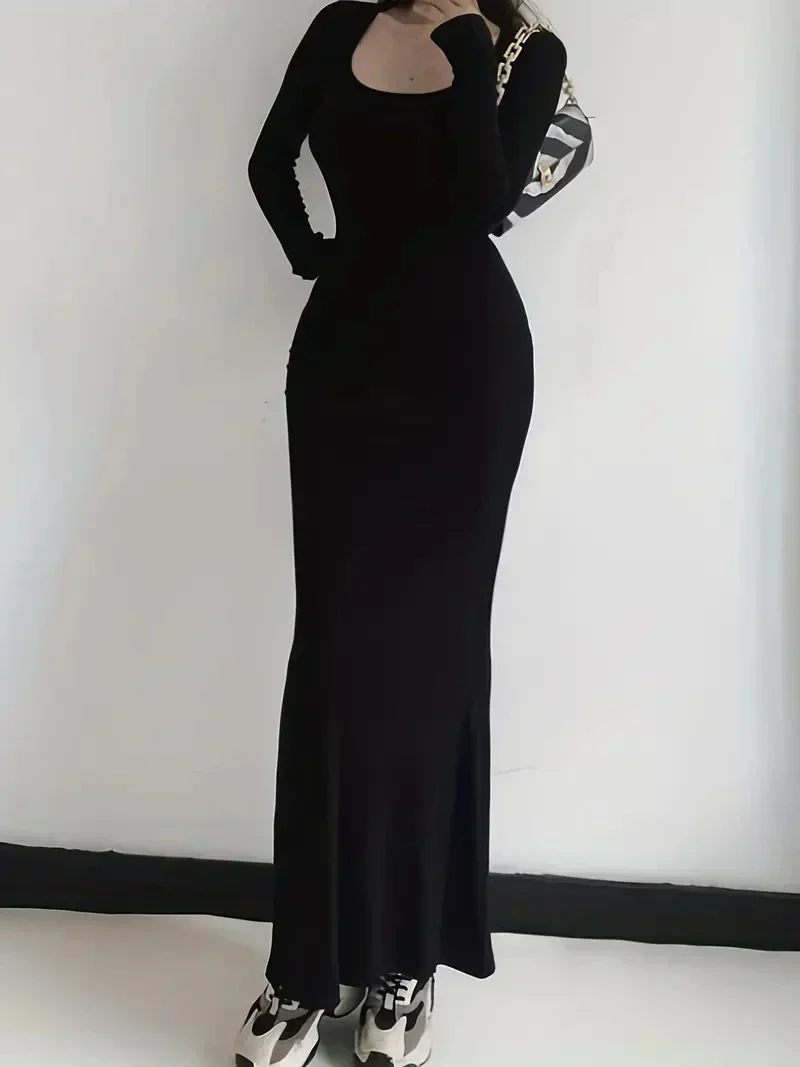 Langärmeliges Bodycon Maxikleid für Damen - Image 4