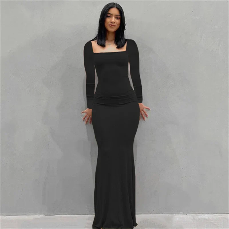 Langärmeliges Bodycon Maxikleid für Damen - Image 5