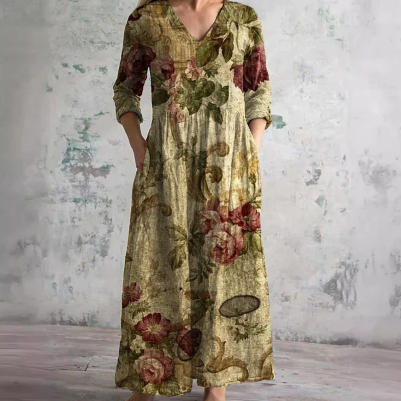 Langärmeliges florales Sommerkleid für Damen | Maxi - Image 7