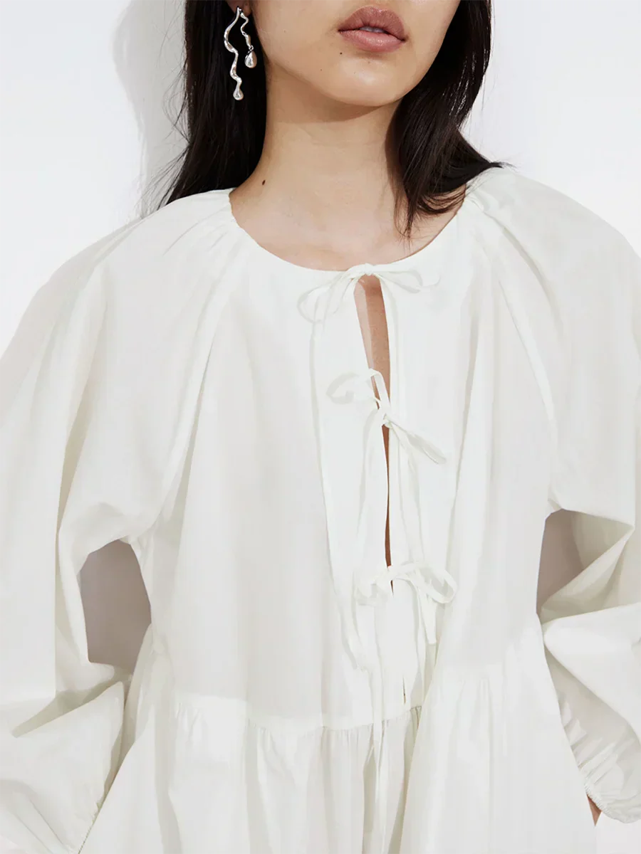 Langärmeliges Kleid in A-Linie für Damen - Image 2