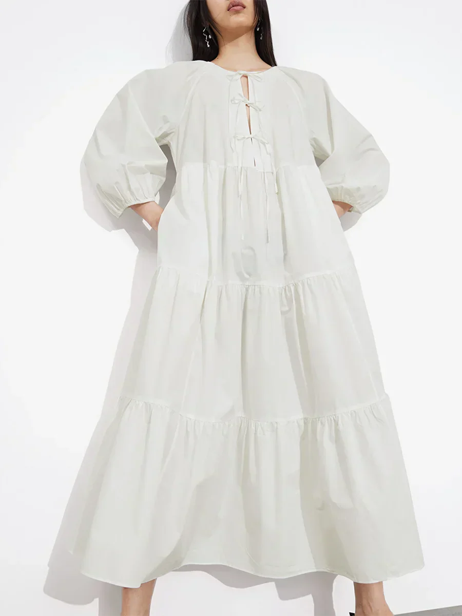 Langärmeliges Kleid in A-Linie für Damen - Image 3