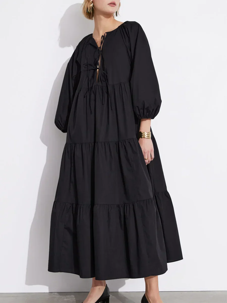 Langärmeliges Kleid in A-Linie für Damen - Image 4