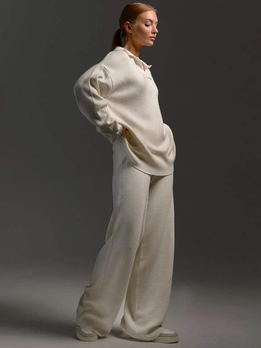 Langärmeliges Poloshirt und Hose für Damen - Image 4