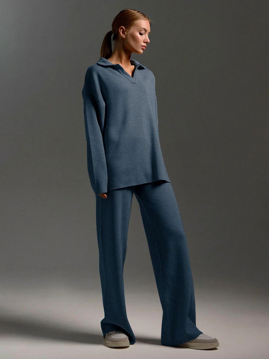 Langärmeliges Poloshirt und Hose für Damen - Image 5
