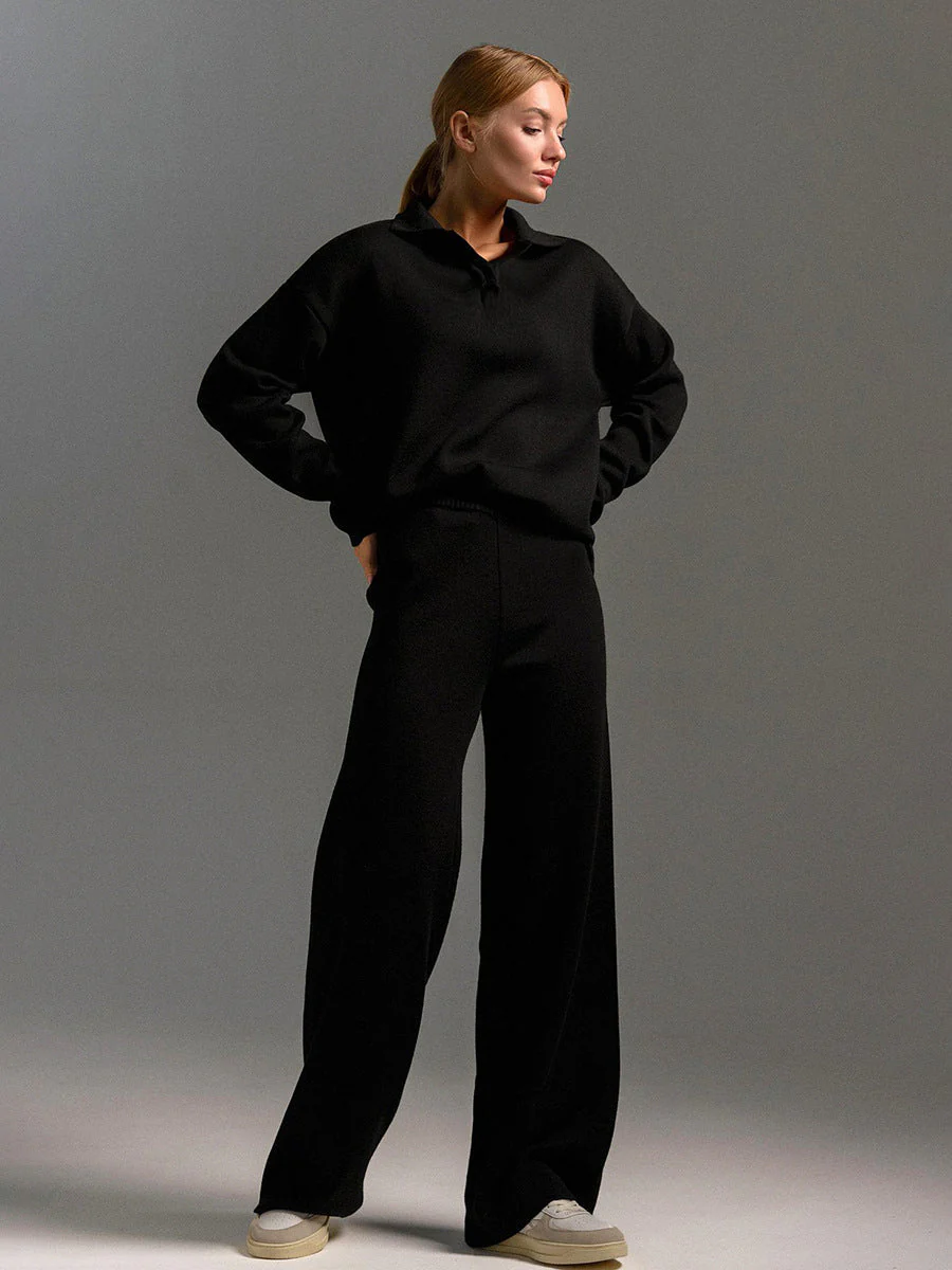 Langärmeliges Poloshirt und Hose für Damen - Image 8