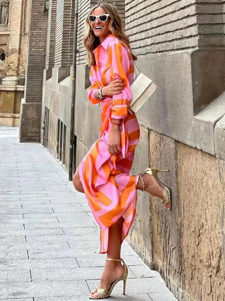 Langärmeliges Sommer-Wickelkleid für Damen | Maxi - Image 3