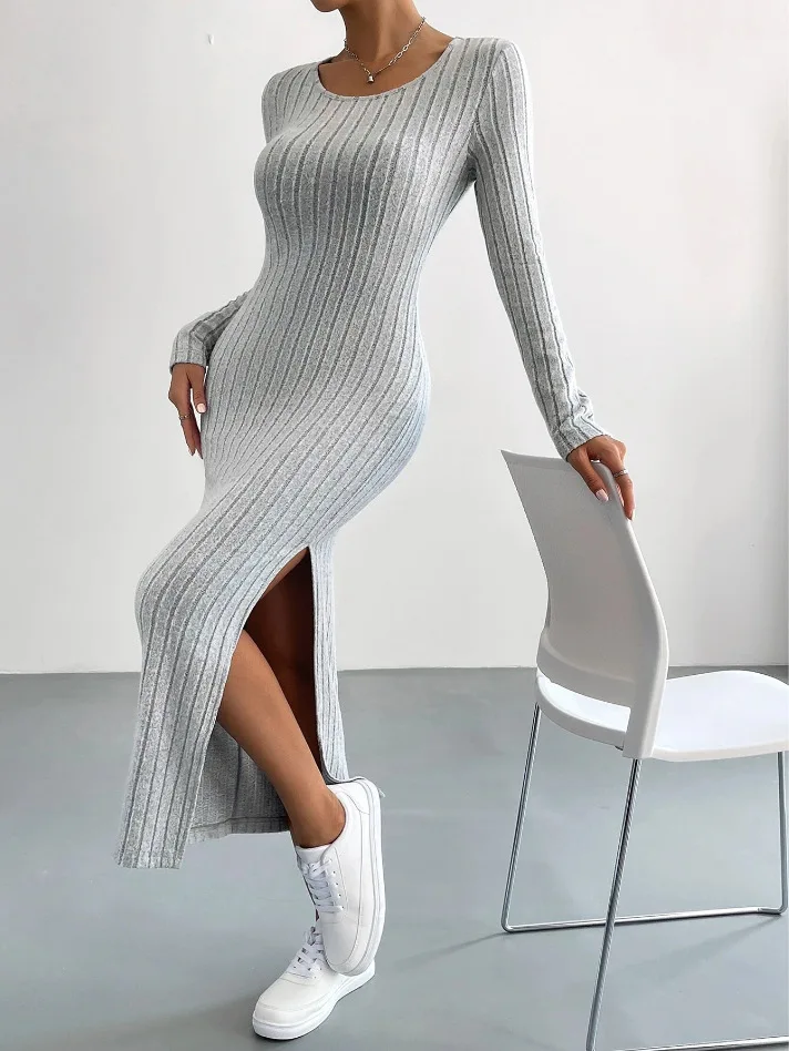 Langärmeliges Strickkleid für Damen - Image 2
