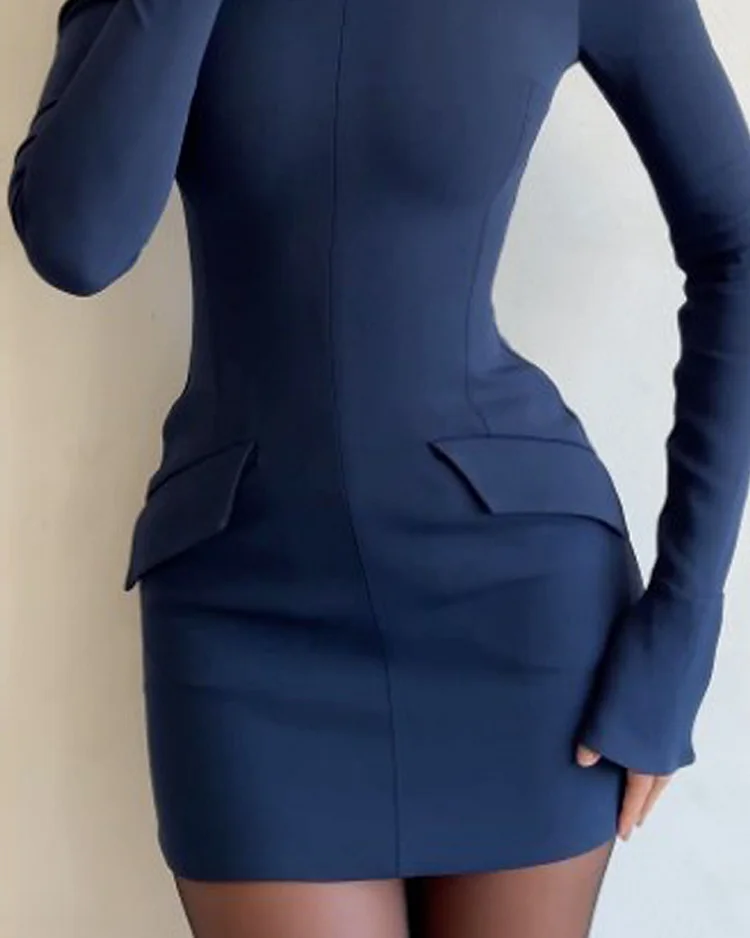 LANGÄRMLIGES KURZES KLEID - Image 2