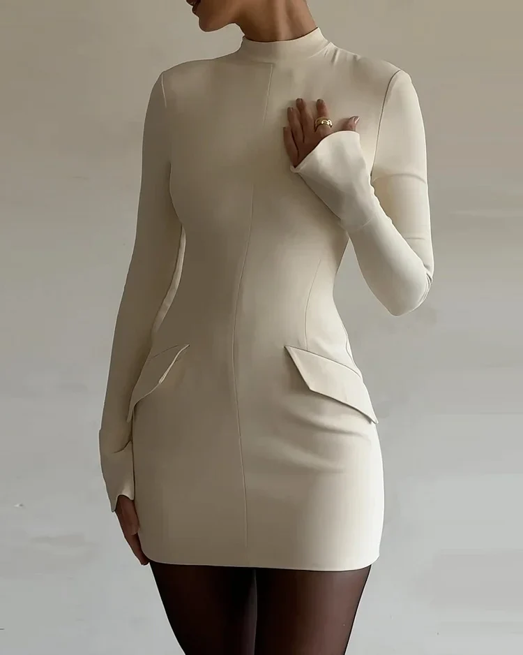 LANGÄRMLIGES KURZES KLEID - Image 9
