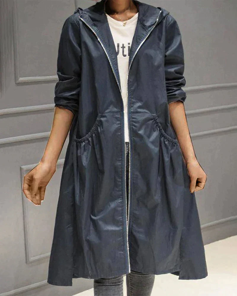 Lange Regenjacke für Damen | Mit Kapuze - Image 6