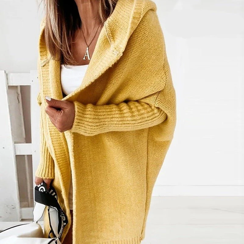 Lange Strickjacke für Damen | Mit Kapuze - Image 10