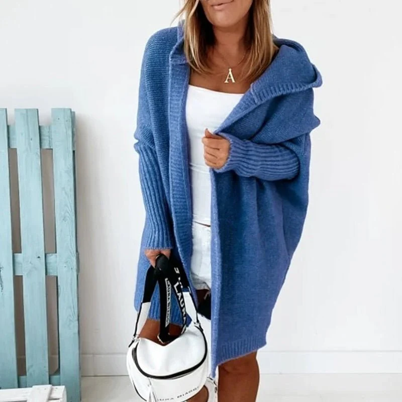 Lange Strickjacke für Damen | Mit Kapuze - Image 12