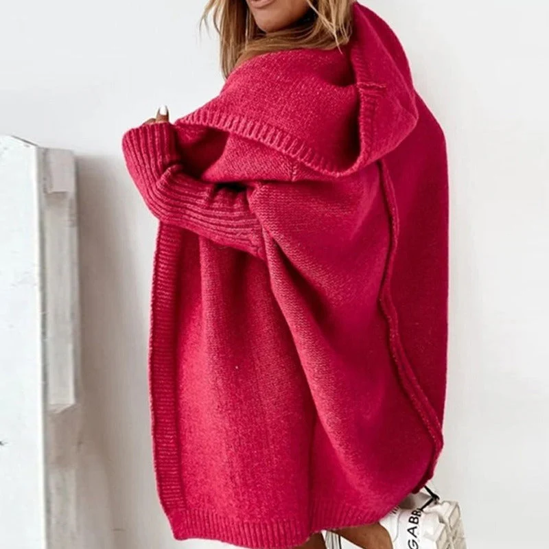 Lange Strickjacke für Damen | Mit Kapuze - Image 4