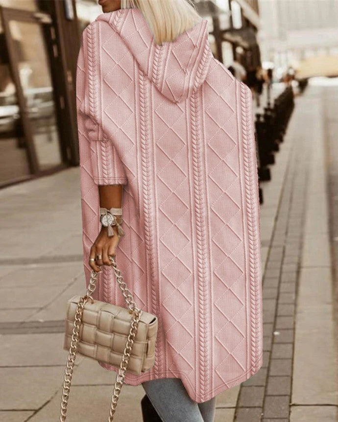 Lange Strickjacke mit Kapuze für Damen - Image 3