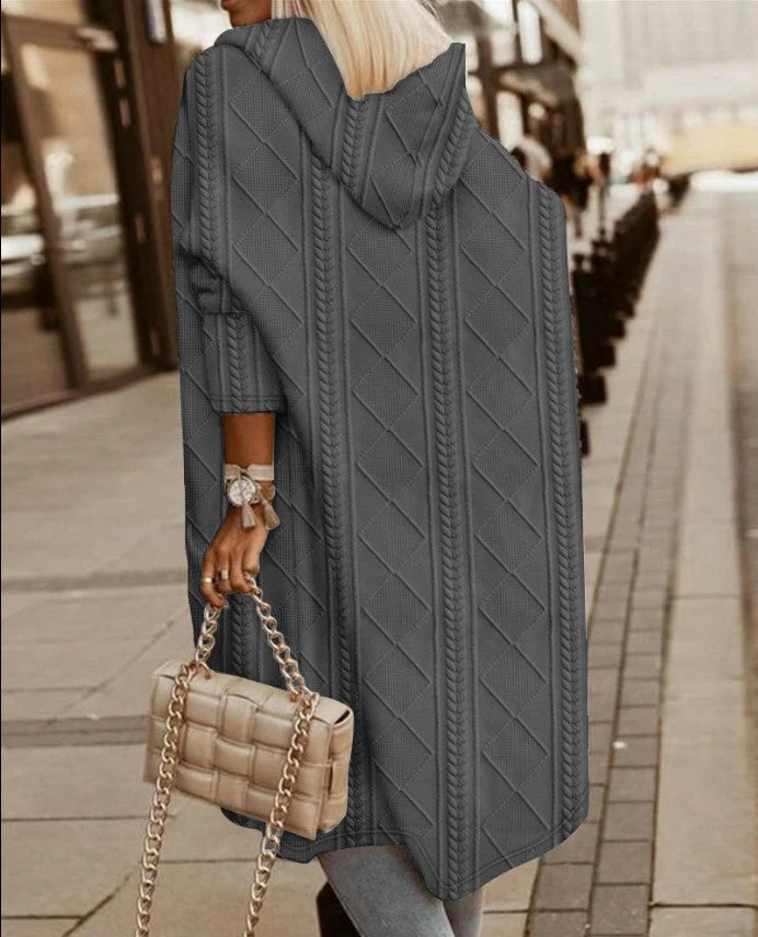 Lange Strickjacke mit Kapuze für Damen - Image 4