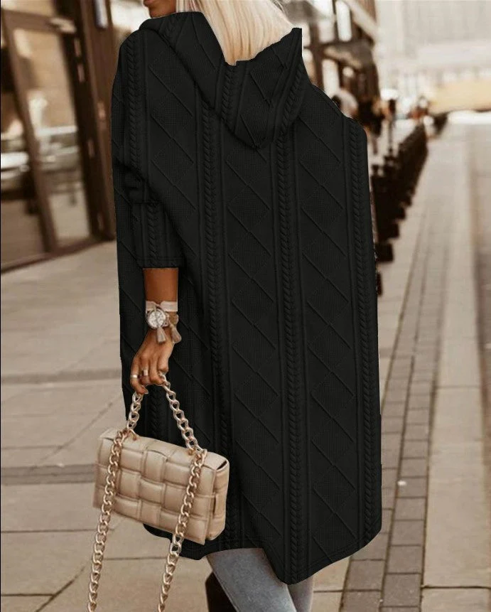 Lange Strickjacke mit Kapuze für Damen - Image 5