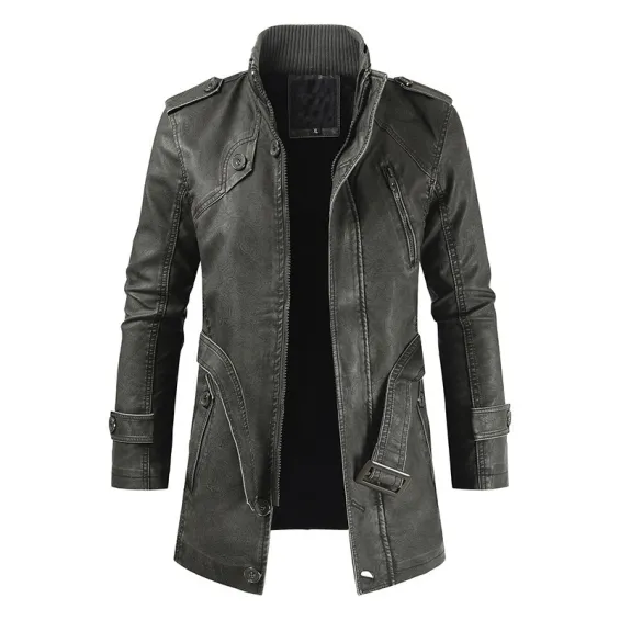 Lange Vintage-Jacke mit mehreren Taschen für Herren - Image 2