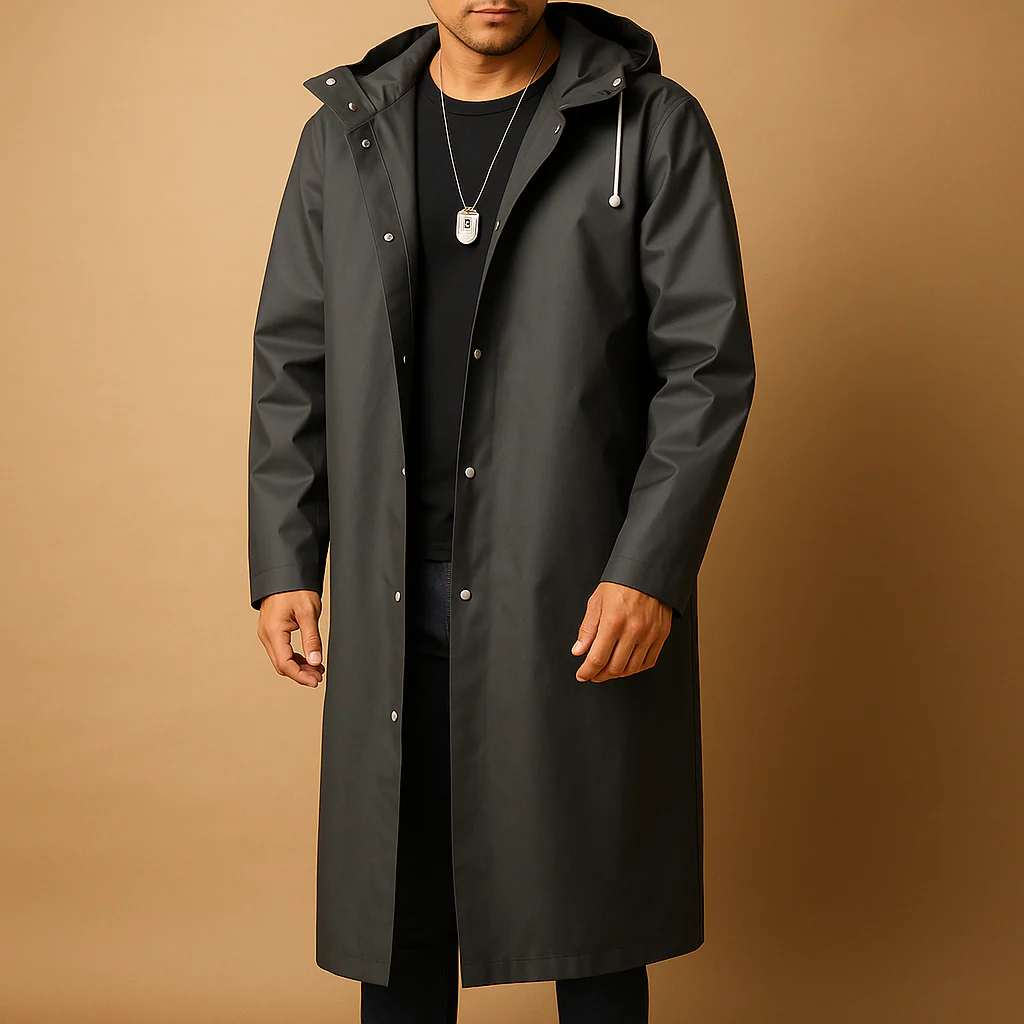 Lange wasserdichte Regenjacke aus EVA für Herren | Niels - Image 3