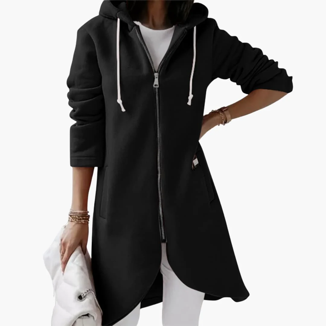 Langer Hoodie mit Reißverschluss für Damen - Image 6