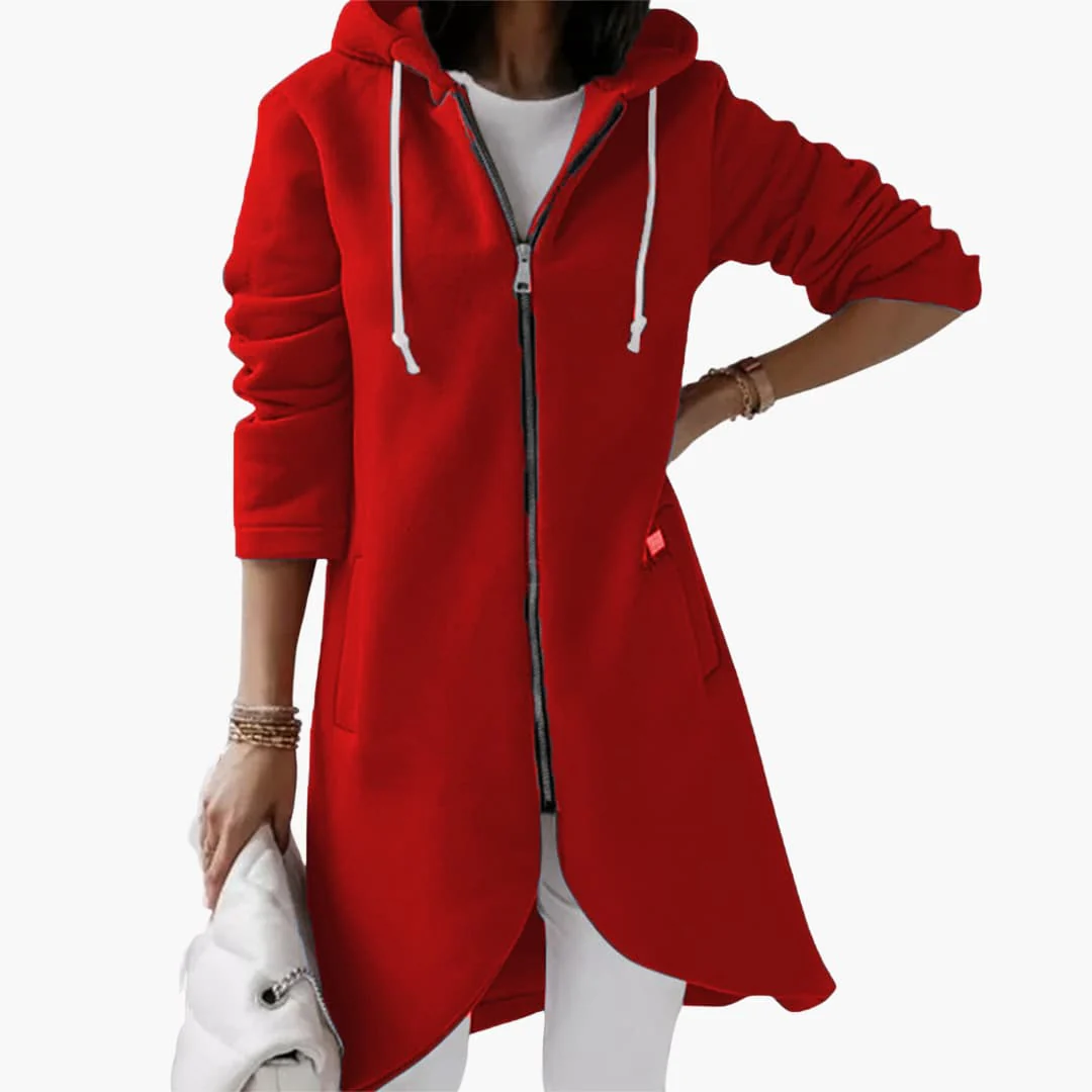Langer Hoodie mit Reißverschluss für Damen - Image 7