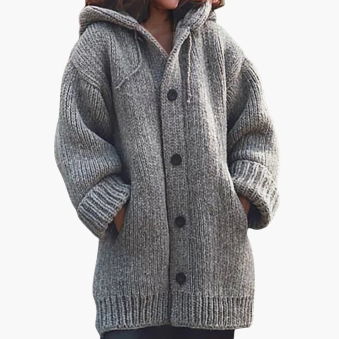 Langer Kapuzen Cardigan für Damen - Image 2