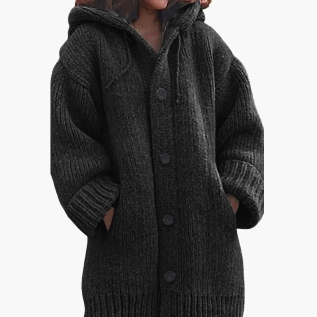 Langer Kapuzen Cardigan für Damen - Image 3